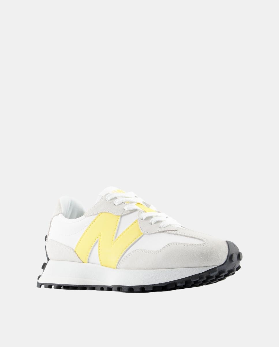 Sapatilhas Casual de mulher 327 New Balance Branco/Amarelo-2