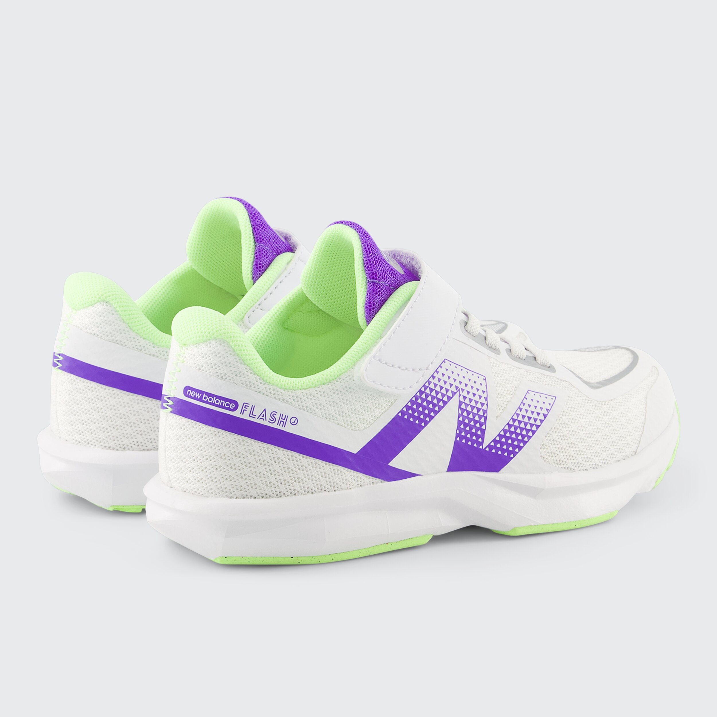 Sapatilhas de Running de Meninos FuelCell Flash Bungee Lace with Hook & Loop Strap New Balance Branco/Roxo-6