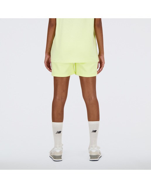 Calções de Mulher NB Athletics French Terry Amarelo-2