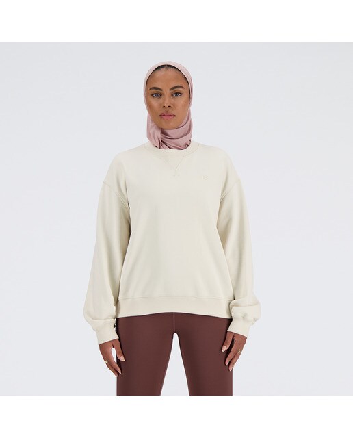 Sweatshirt de Mulher NB Athletics French Terry Crew Pedra-1