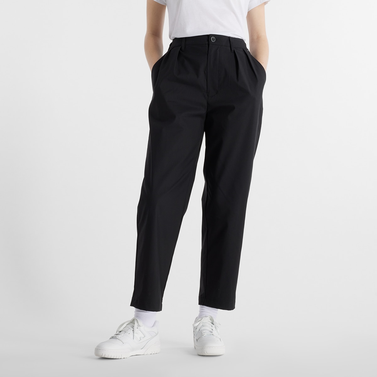 Calças de Mulher Fleece Wide Leg Preto-1