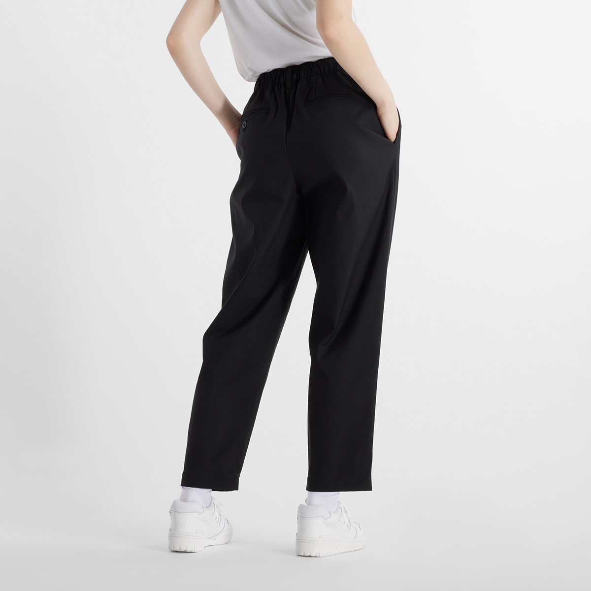Calças de Mulher Fleece Wide Leg Preto-2