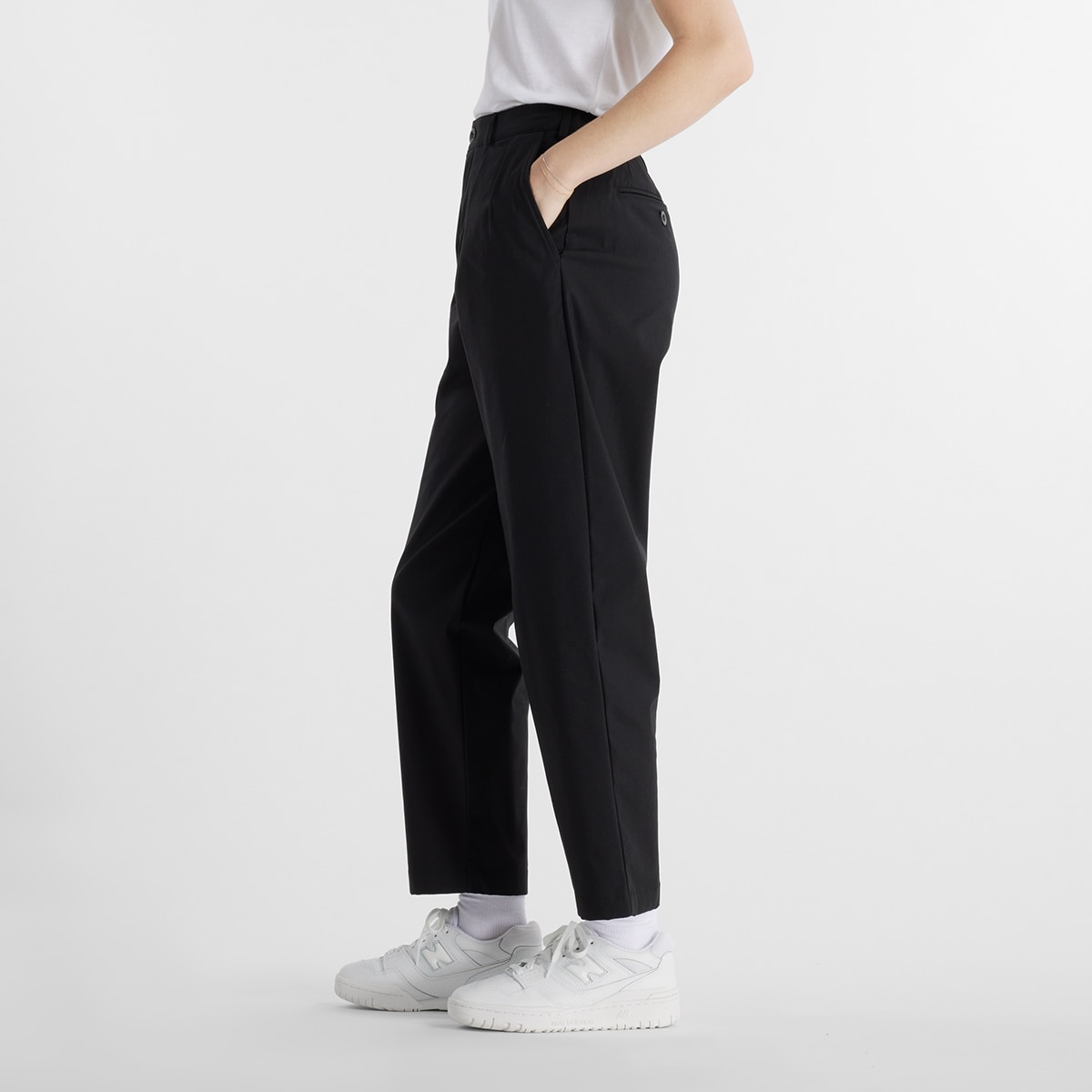 Calças de Mulher Fleece Wide Leg Preto-6