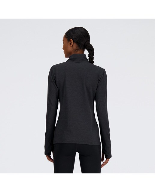 T-shirt de Mulher Sport Essentials Space Dye Quarter Zip Preto-2