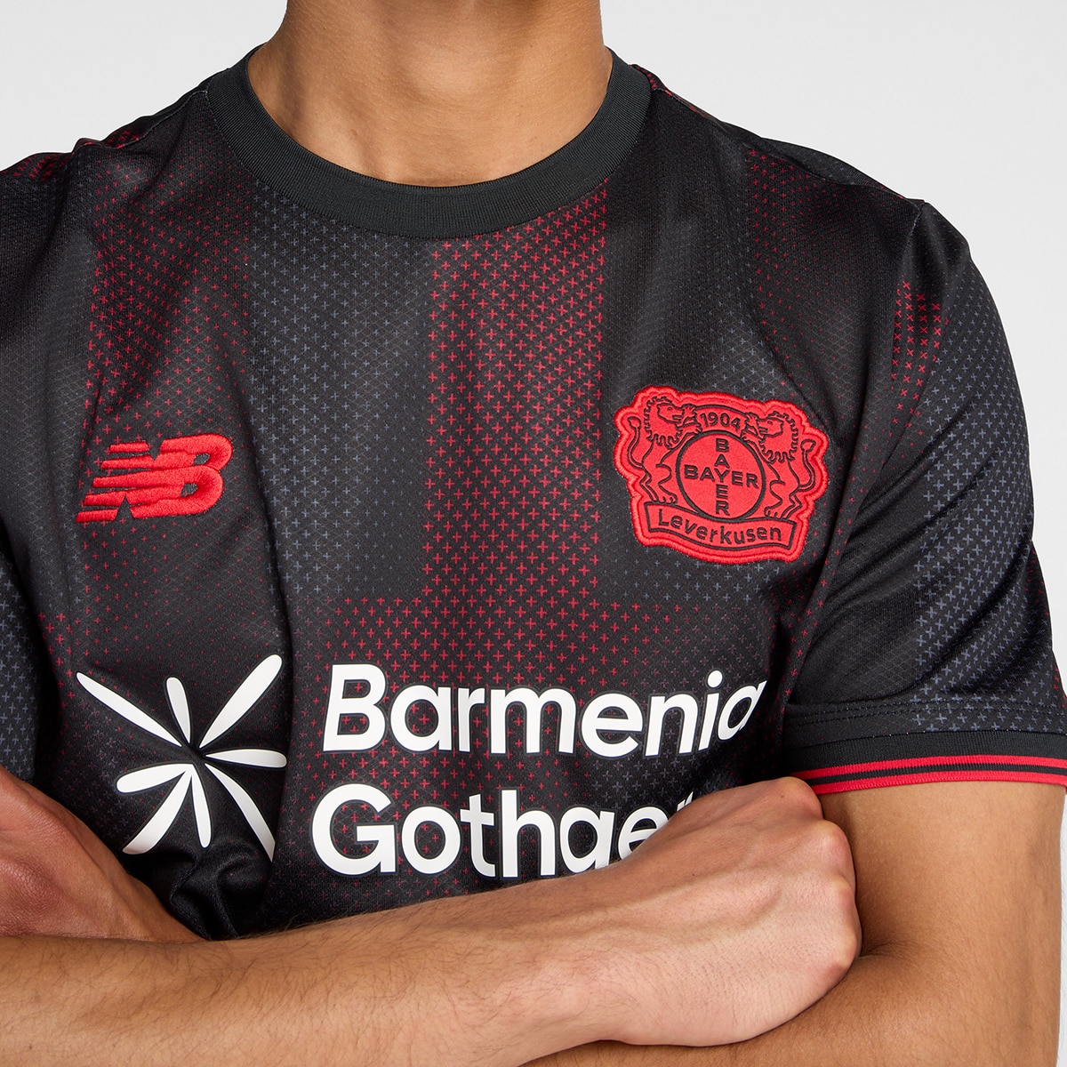 T-shirt de Homem 1.º Equipamento Bayer 04 2025/2026 Réplica Vermelho-4