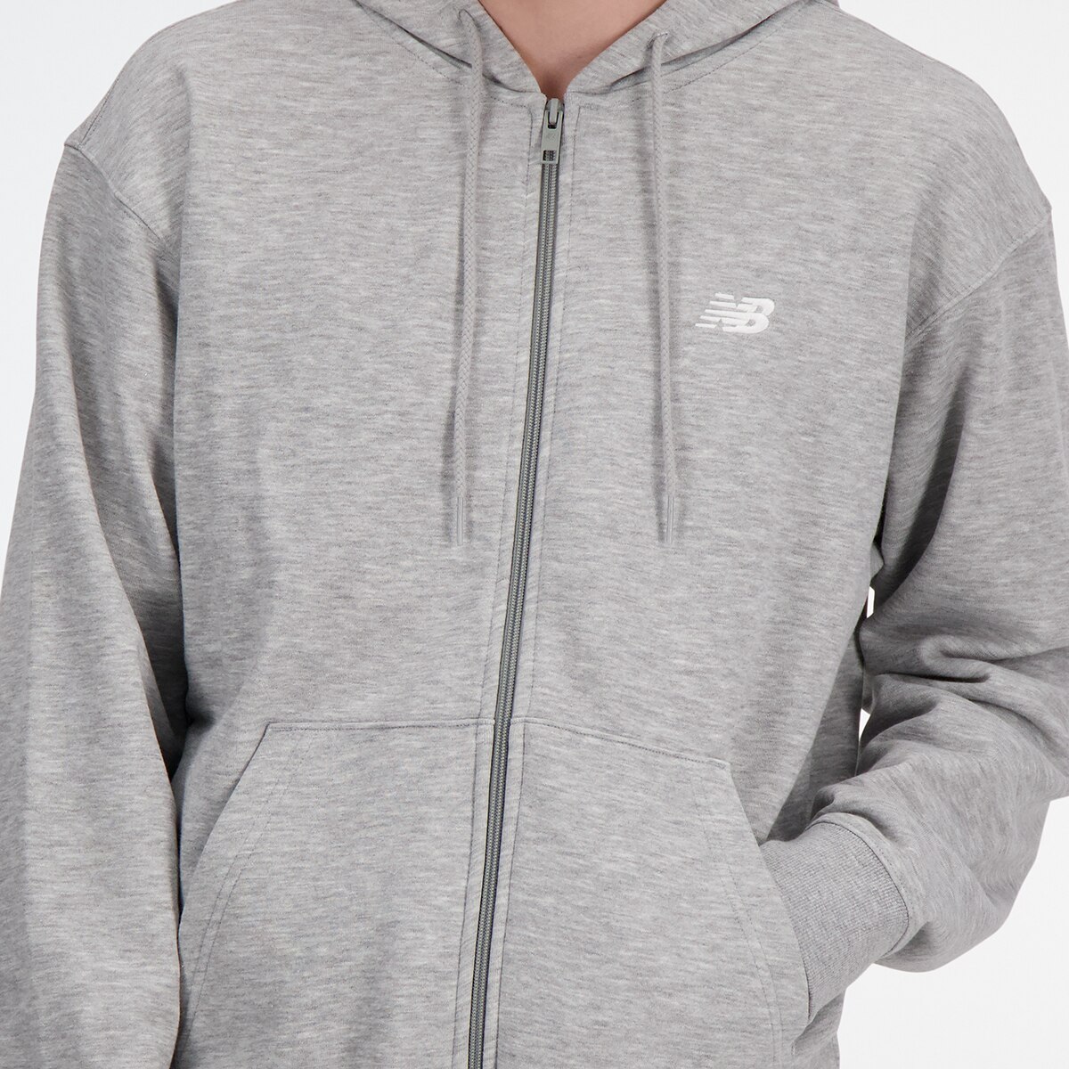 Casaco Sport Essentials Logo French Terry Full Zip de Homem Cinzento-4