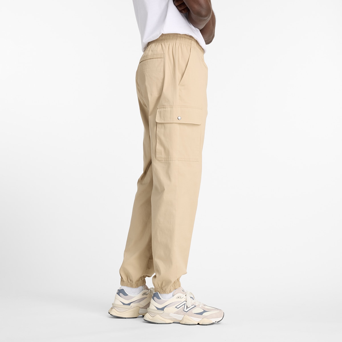 Calças Cargo de Sarja Jogger de Homem Camel-3