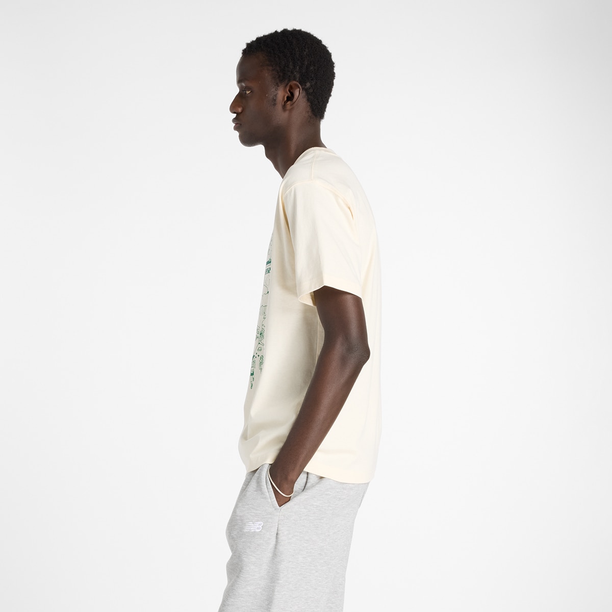 T-shirt Athletics Run Mural de Homem Branco-3