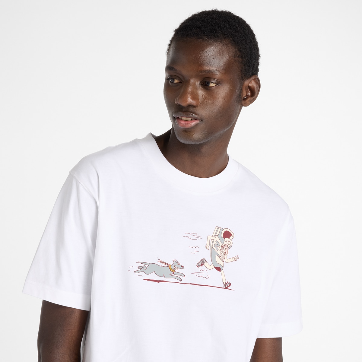 T-shirt Newbie Chase de Homem Branco-4