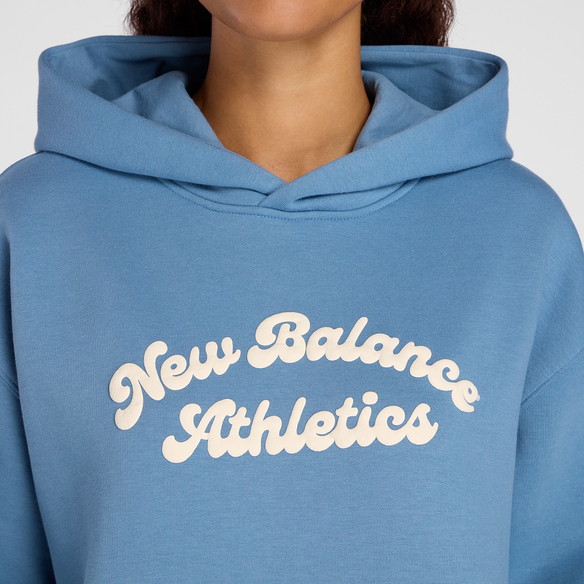 Sweatshirt de Capuz Linear Heritage Fleece Long de Mulher Azul-4