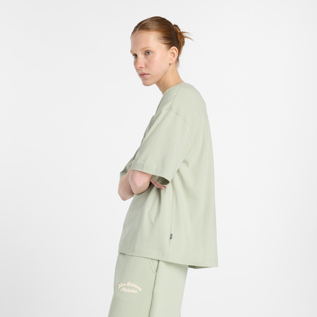 T-shirt Linear Heritage Oversized de Mulher Verde-3