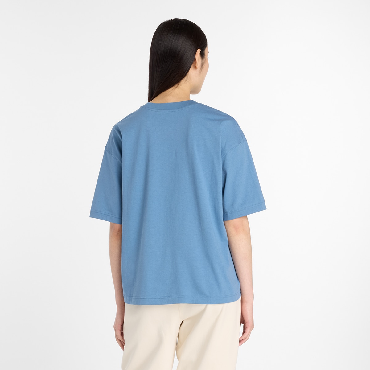 T-shirt Linear Heritage Oversized de Mulher Azul-2