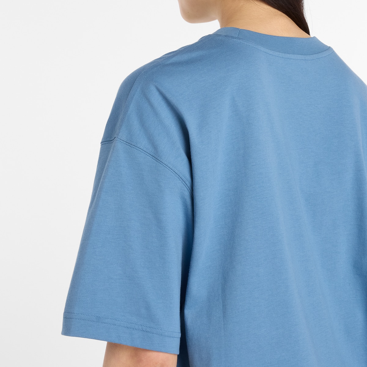 T-shirt Linear Heritage Oversized de Mulher Azul-5