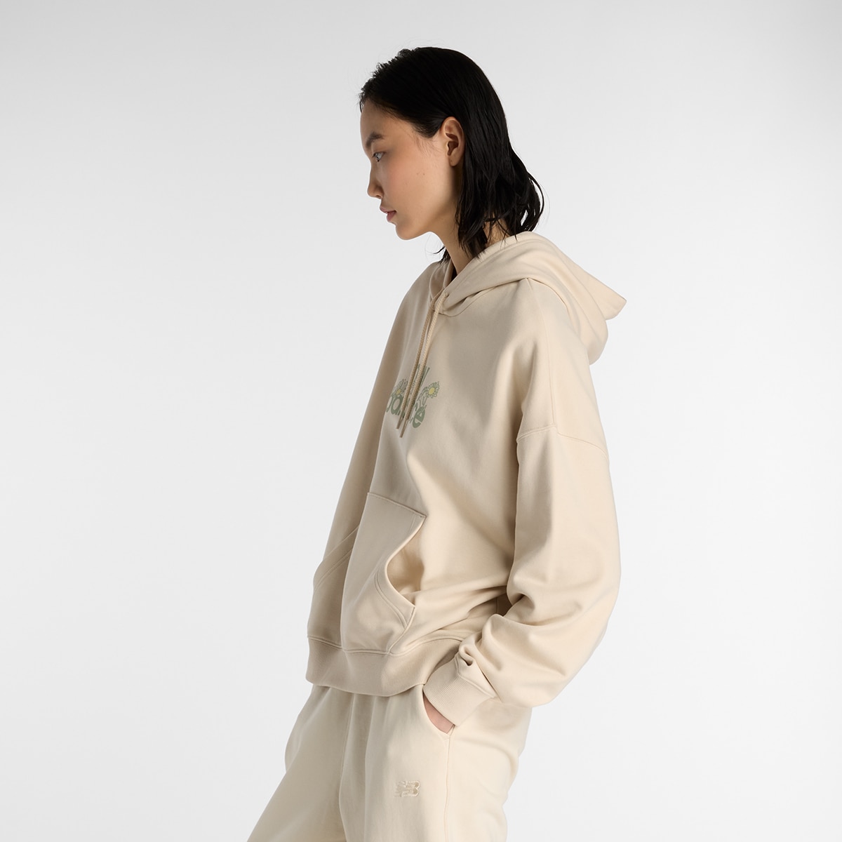 Sweatshirt com Capuz Flower de Mulher Castanho-3