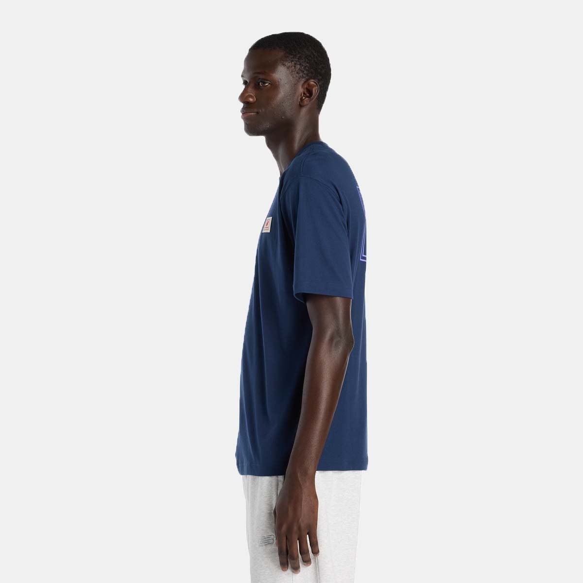 T-shirt Casual de Homem Woven Label Azul-marinho-2
