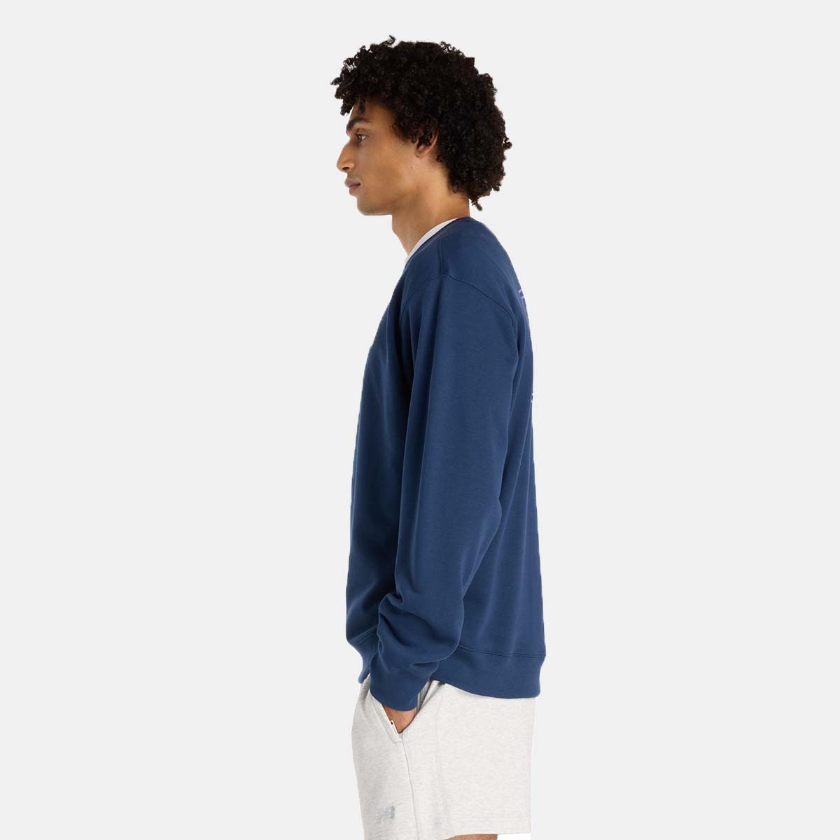 Sweatshirt Casual de Homem Woven Label Azul-marinho-2