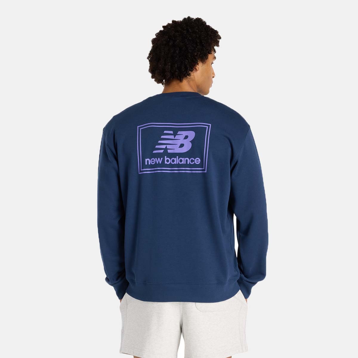 Sweatshirt Casual de Homem Woven Label Azul-marinho-3