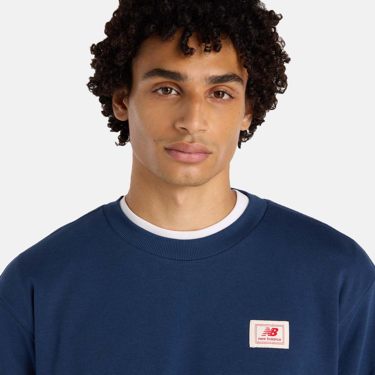 Sweatshirt Casual de Homem Woven Label Azul-marinho-4