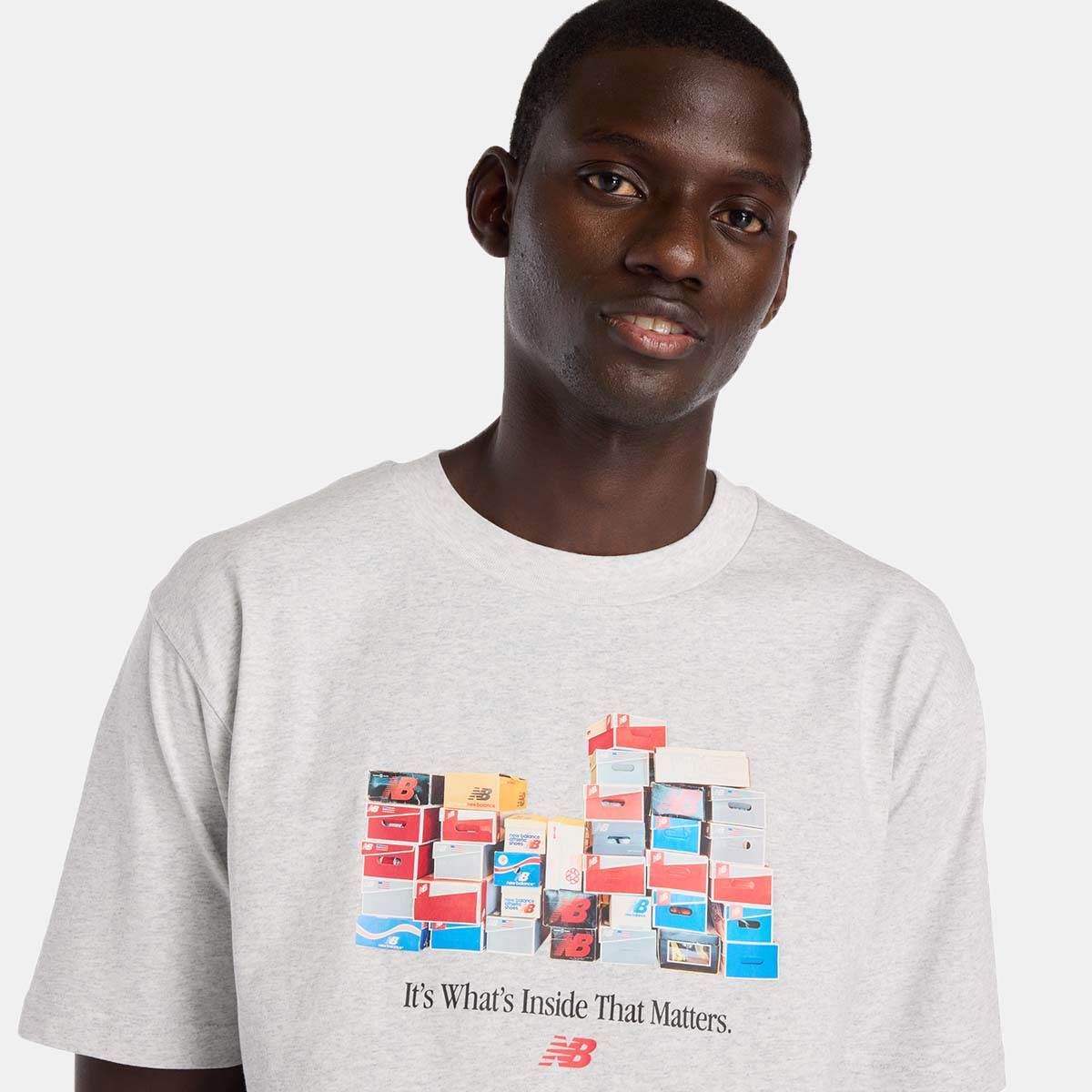 T-shirt Casual de Homem Boxes Cinzento-4