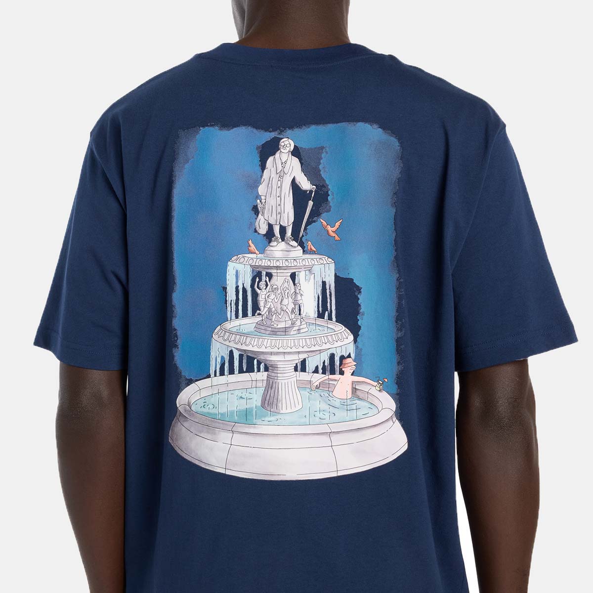 T-shirt Casual de Homem Fountain Azul-marinho-4