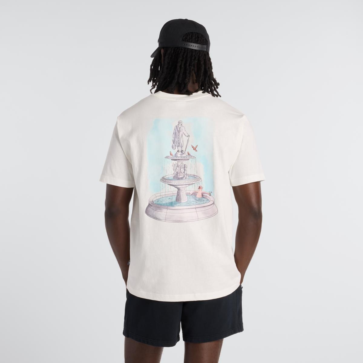 T-shirt Casual de Homem Fountain Branco-marfim-4
