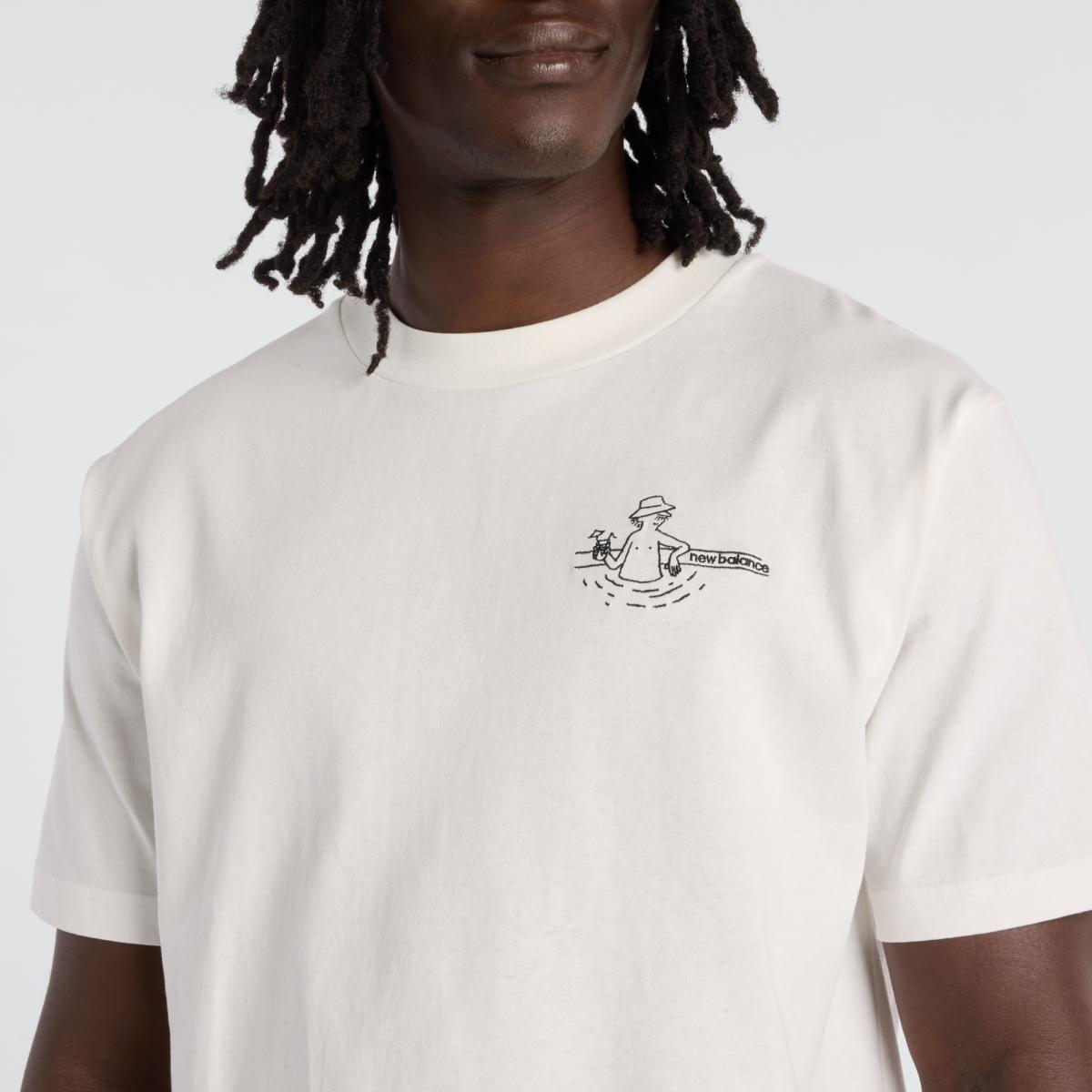 T-shirt Casual de Homem Fountain Branco-marfim-5