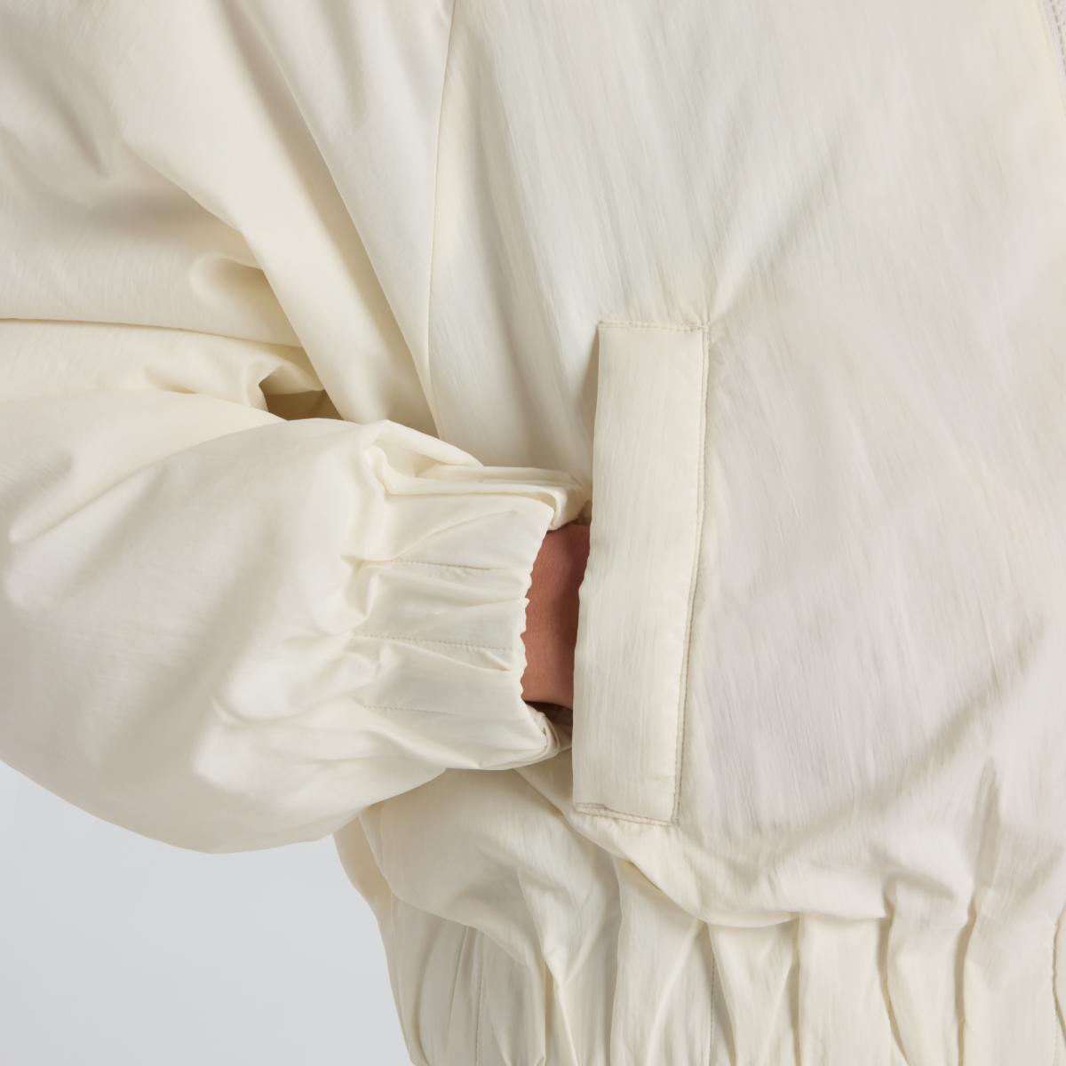 Blusão Bomber Casual de Mulher Woven Branco-marfim-2