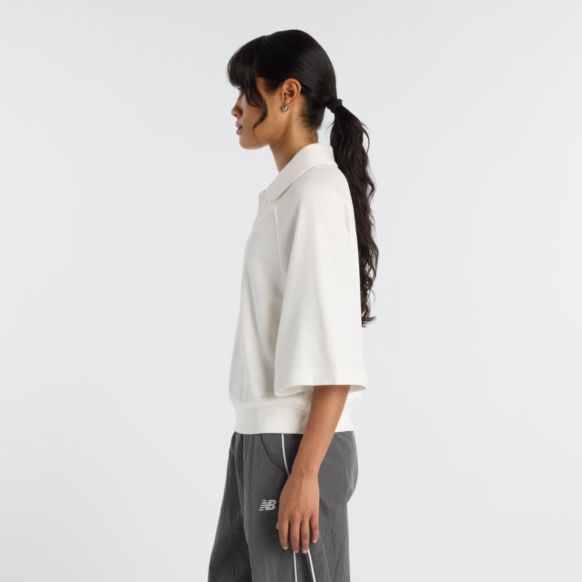 Polo Casual de Mulher Oversized Coastal Fleece Branco-marfim-3