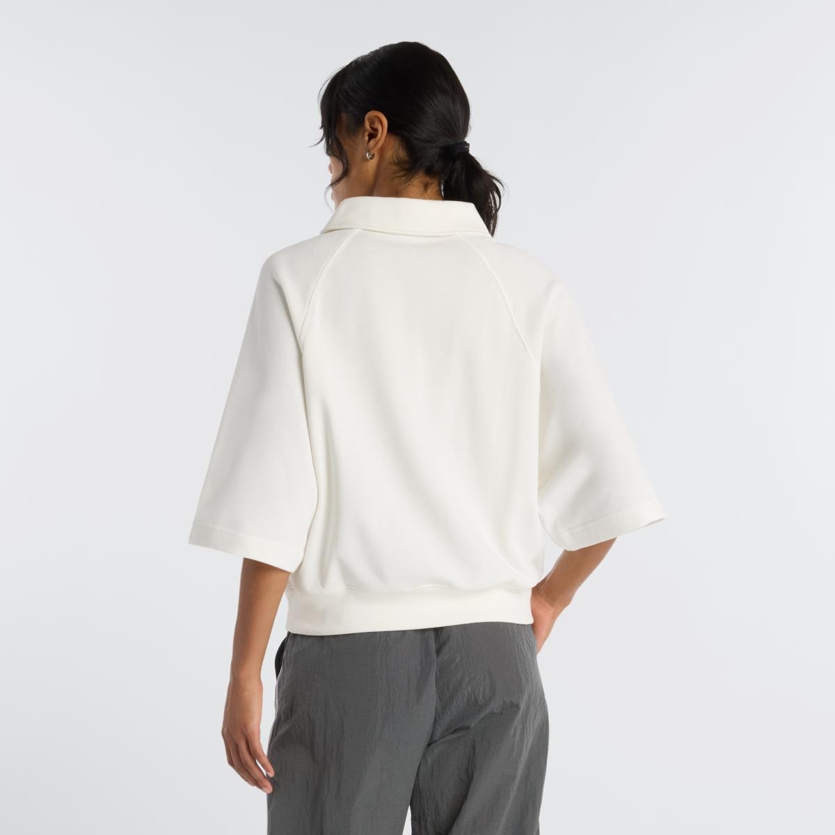 Polo Casual de Mulher Oversized Coastal Fleece Branco-marfim-4