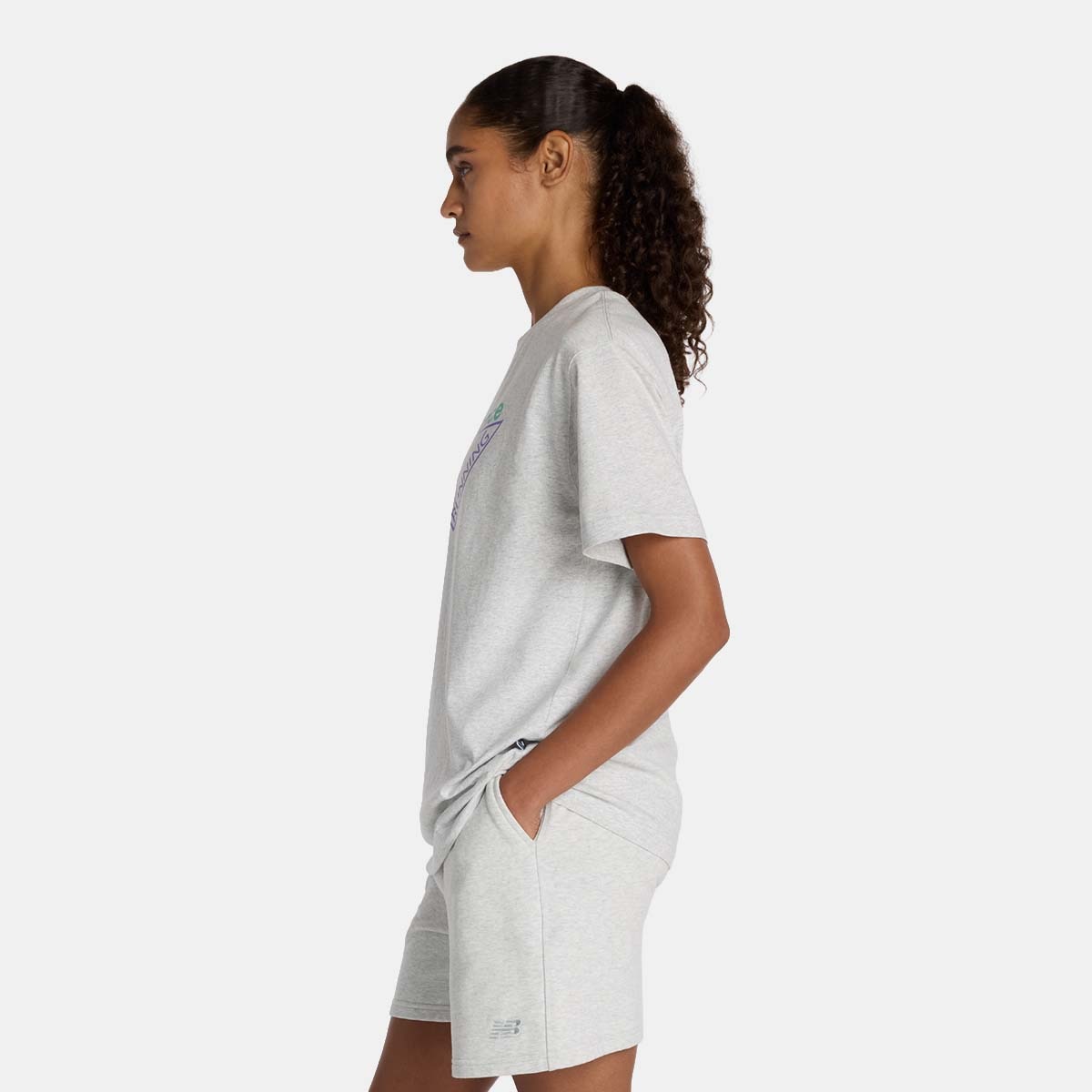 T-shirt Casual de Mulher Neon Relaxed Cinzento-2