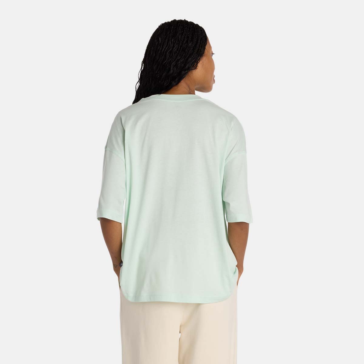 T-shirt Casual de Mulher Oversized Visibly Loved Verde-menta-3