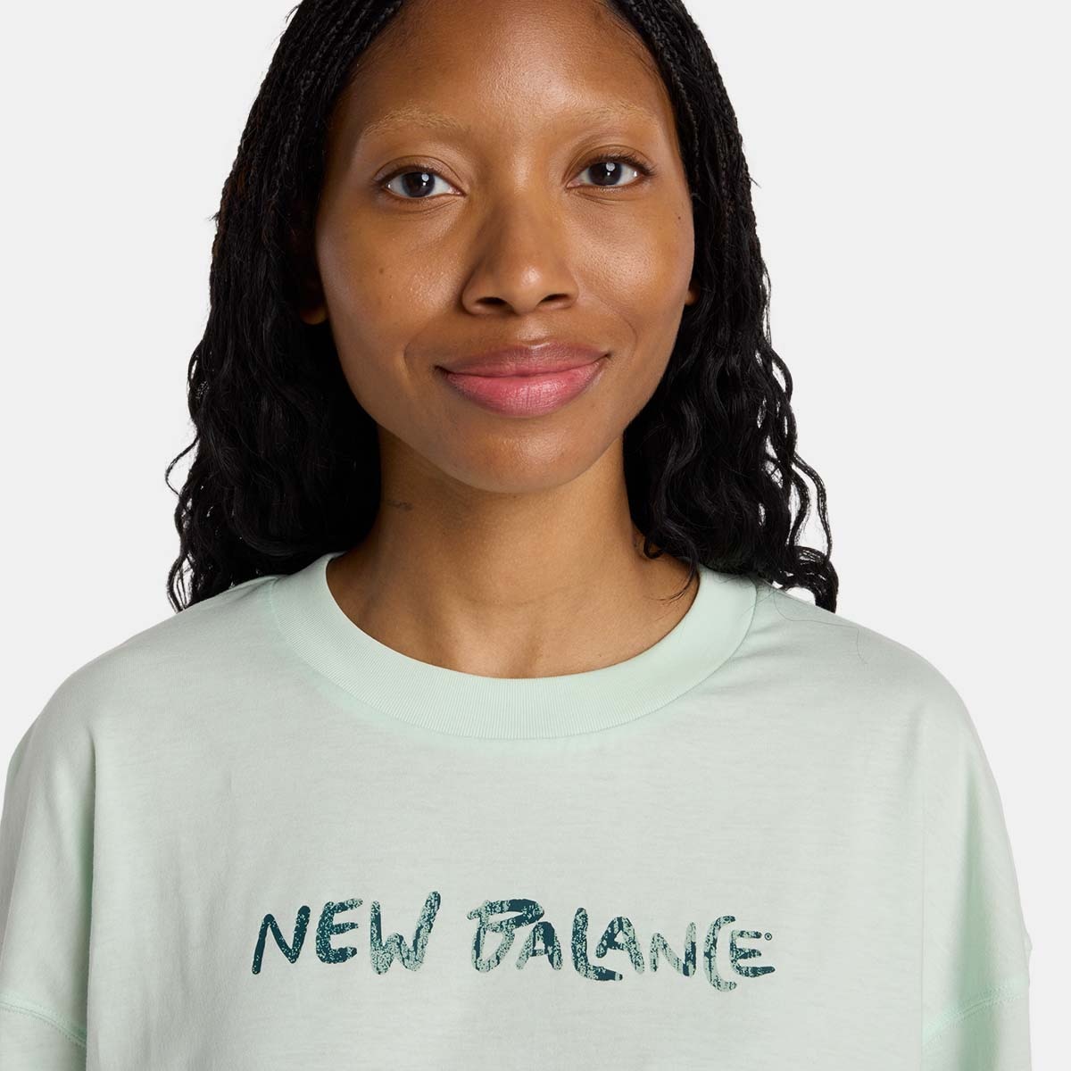 T-shirt Casual de Mulher Oversized Visibly Loved Verde-menta-4