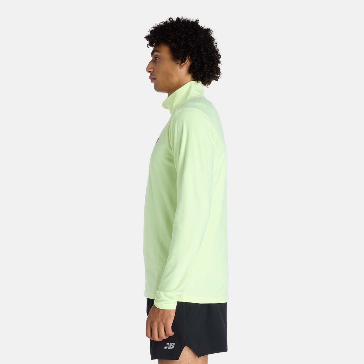 T-shirt de Training de Homem Space Dye 1/4 Zip Verde Lima-2