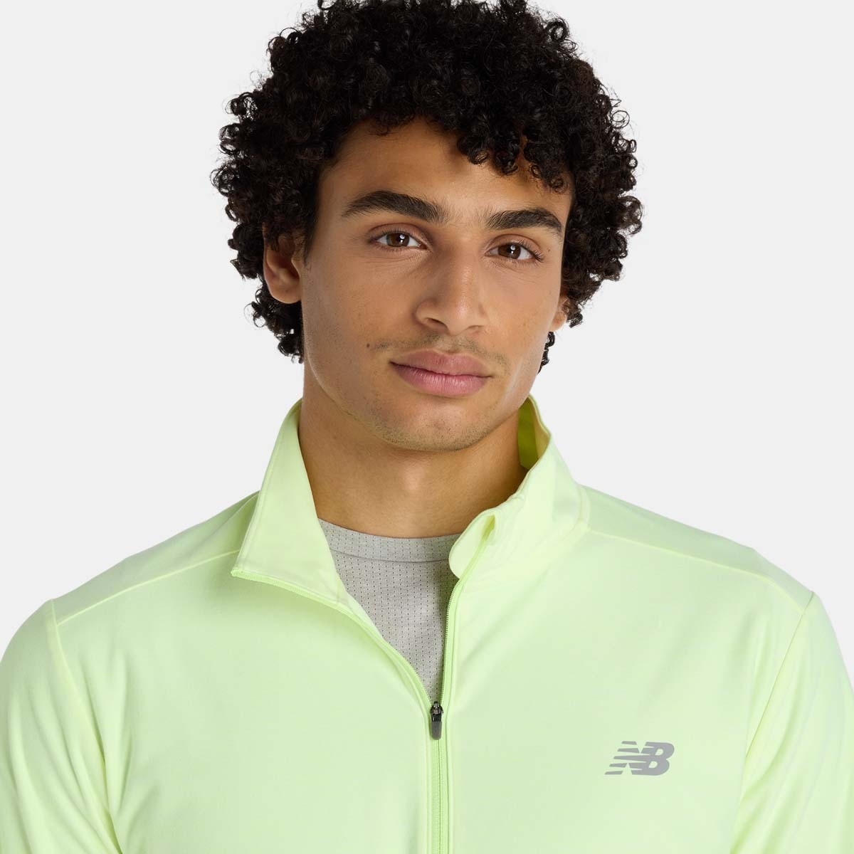 T-shirt de Training de Homem Space Dye 1/4 Zip Verde Lima-4