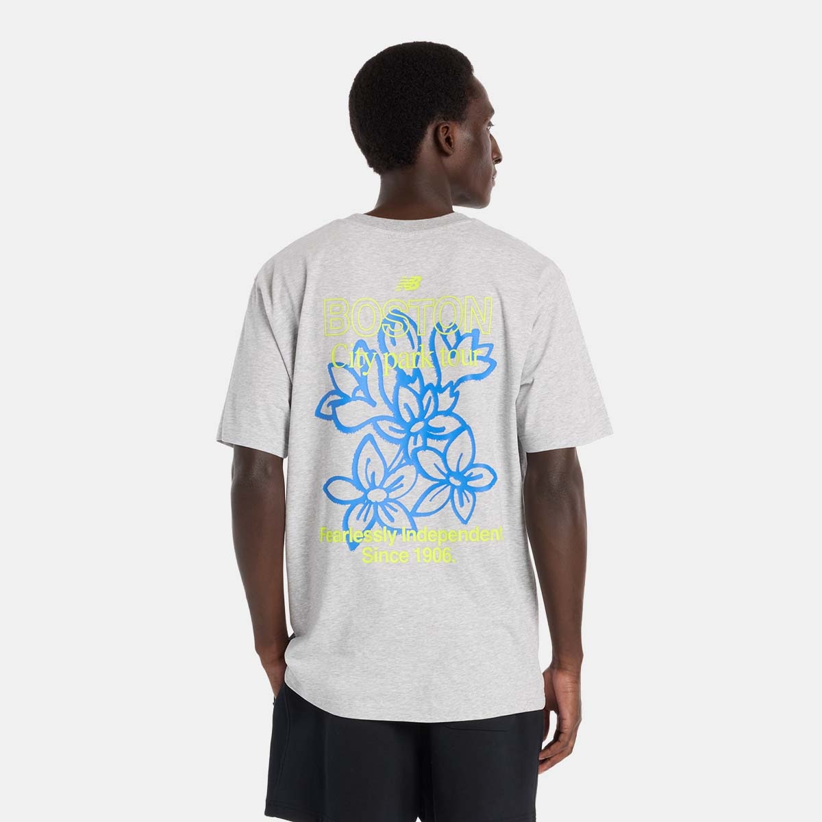 T-shirt Casual de Homem Boston City Run Cinzento-3