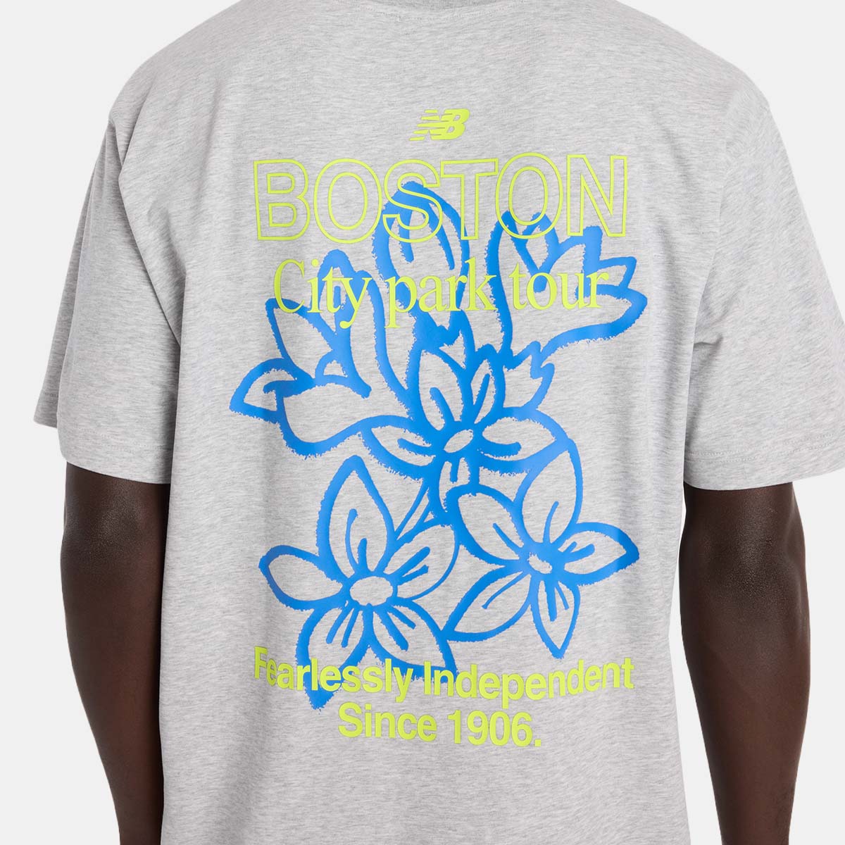 T-shirt Casual de Homem Boston City Run Cinzento-4