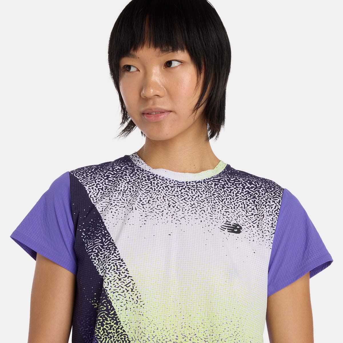 T-shirt de Running de Mulher Race Day Ultra Light Printed Lilás/Multicolor-4
