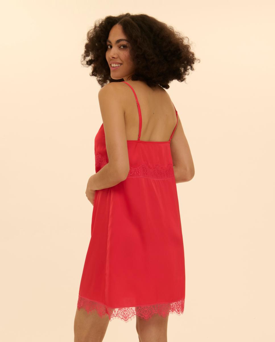 Camisa de Dormir Lisa Vermelho-2