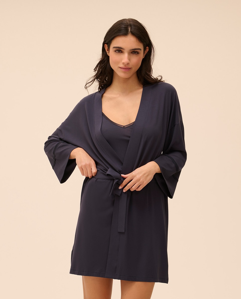 Robe de Malha Ecológica Azul-3