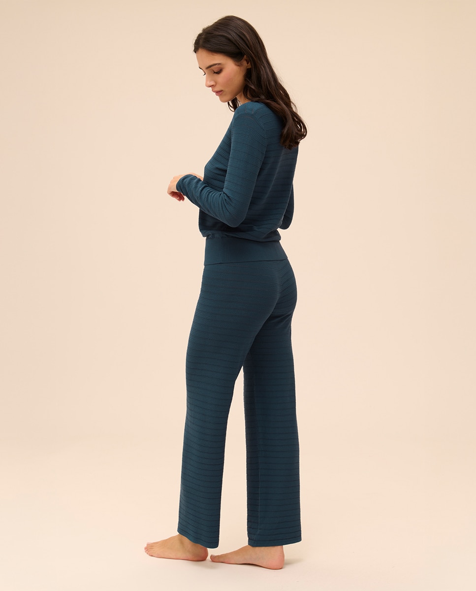 Camisola Ligeira de Malha Azul-marinho-3