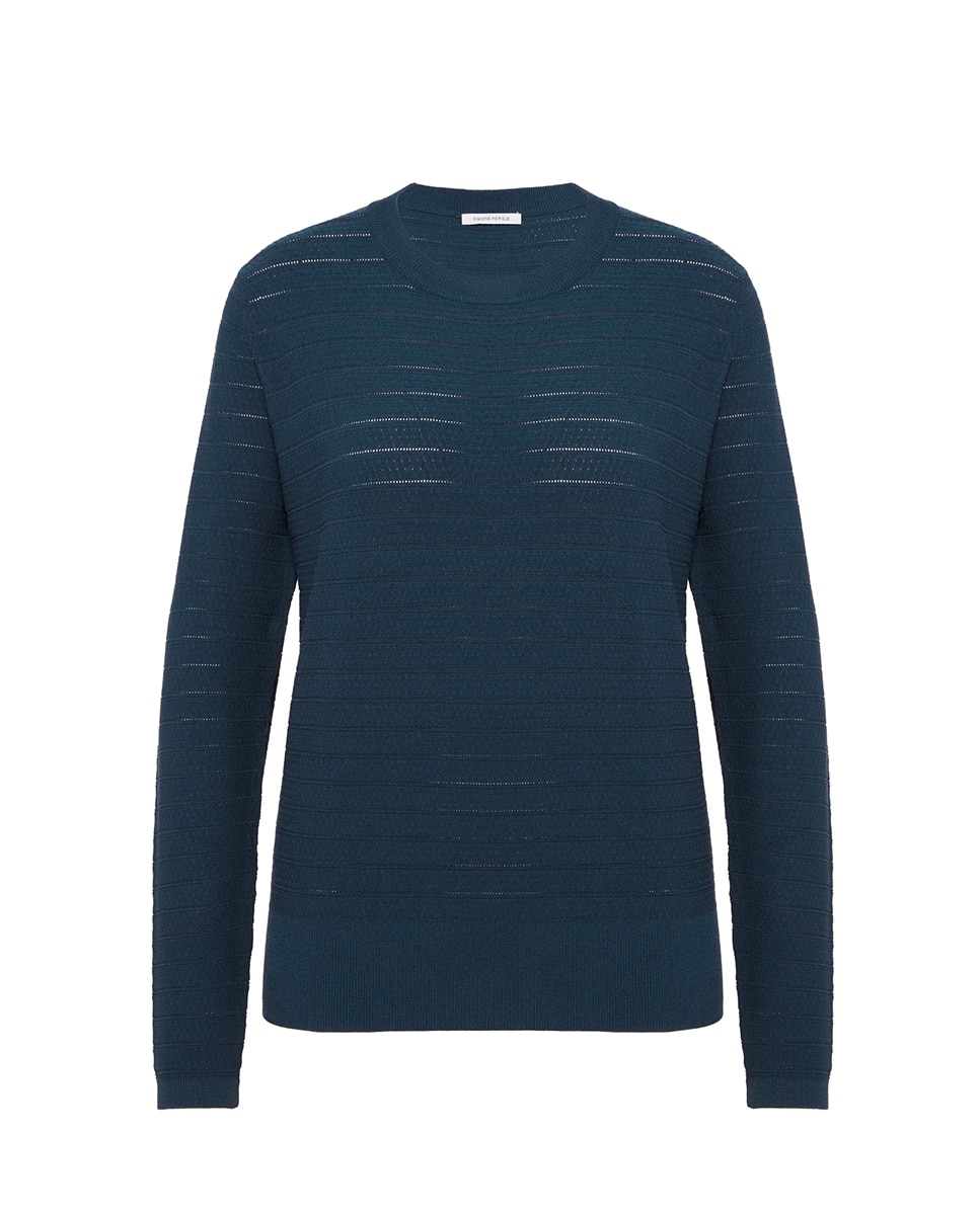 Camisola Ligeira de Malha Azul-marinho-8