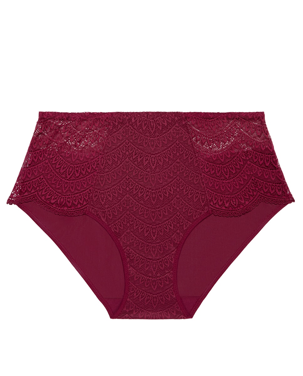 Cueca de cintura subida Karma lisa Grená-3