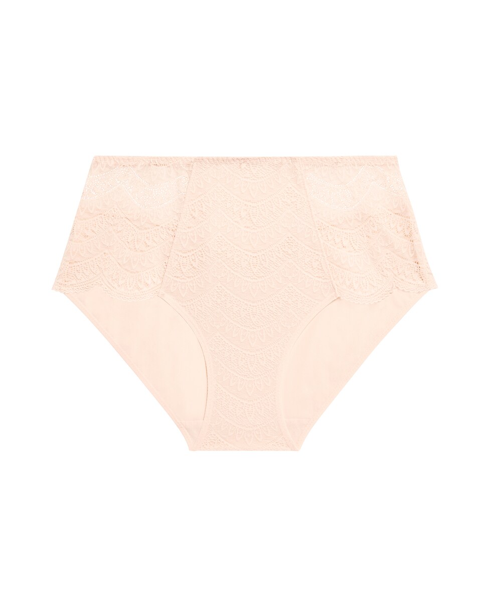Cueca de cintura subida Karma lisa Rosa-6