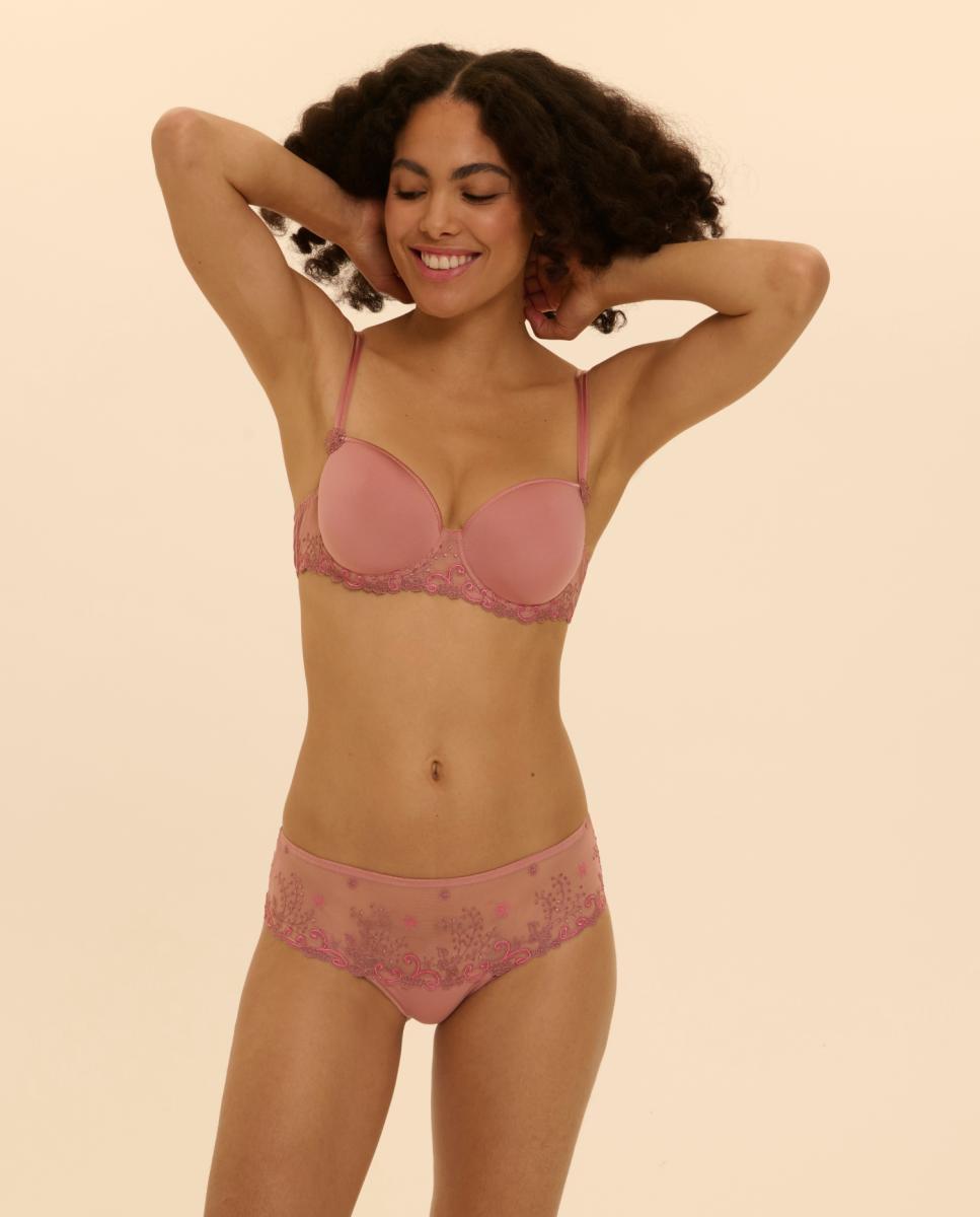 Culotte Delice de Tule com Bordado - Rosa Rosa-3