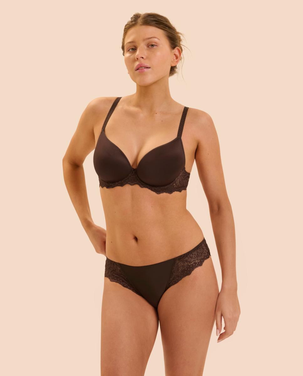 Cueca com forma ligeiramente envolvente, um modelo seguro, intemporal e tradicional Castanho-escuro-9