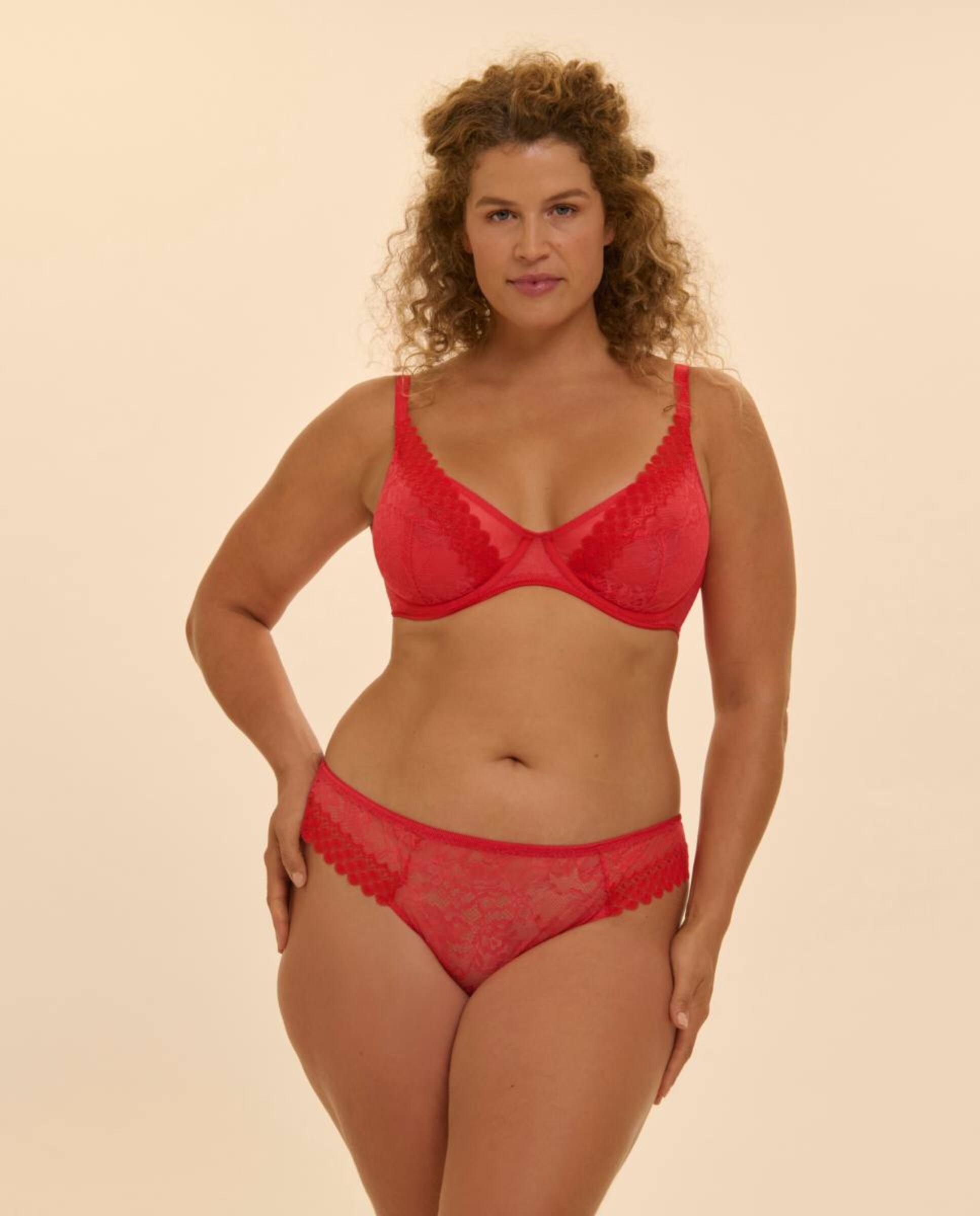 Soutien com Aros e Copa Decorada Vermelho-9