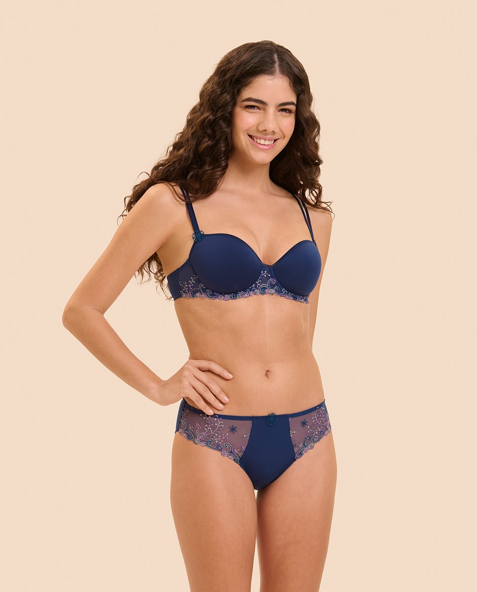 Soutien com Aros e Enchimento 3D Azul-4