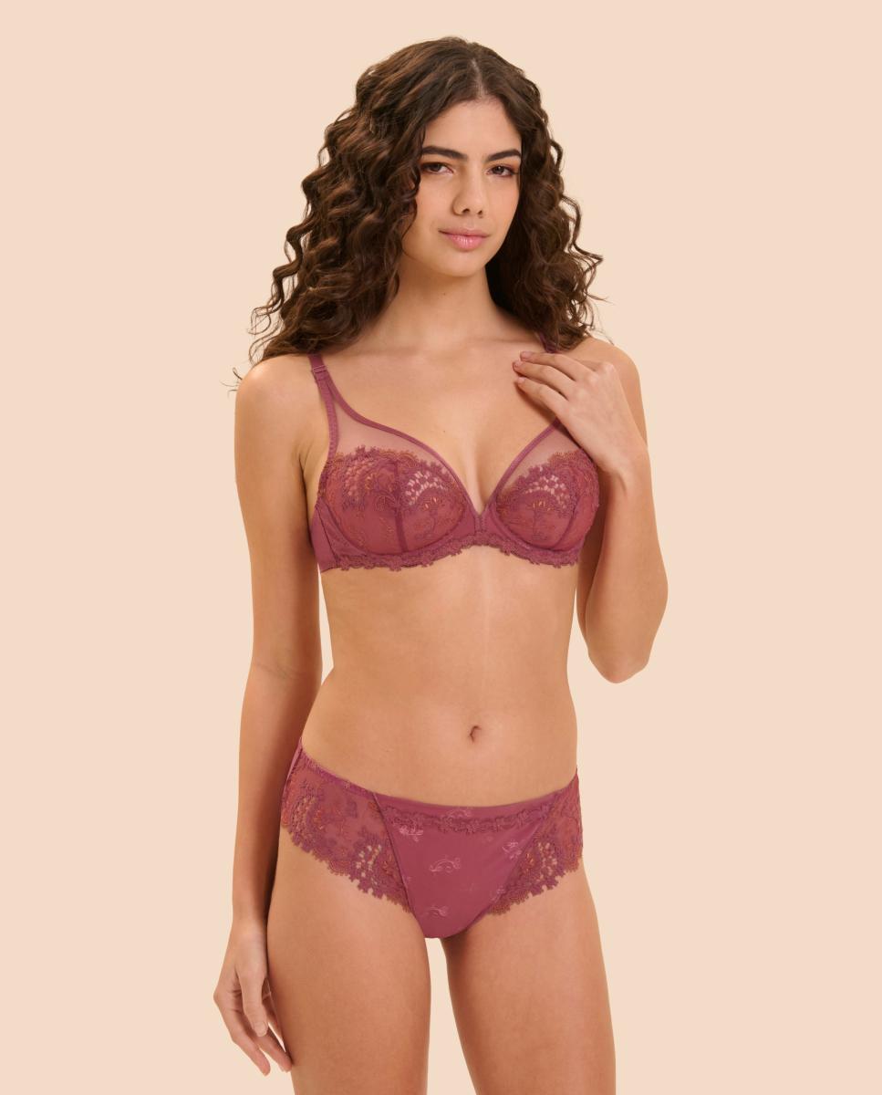 Soutien com Aros e Decote Profundo Rosa-9