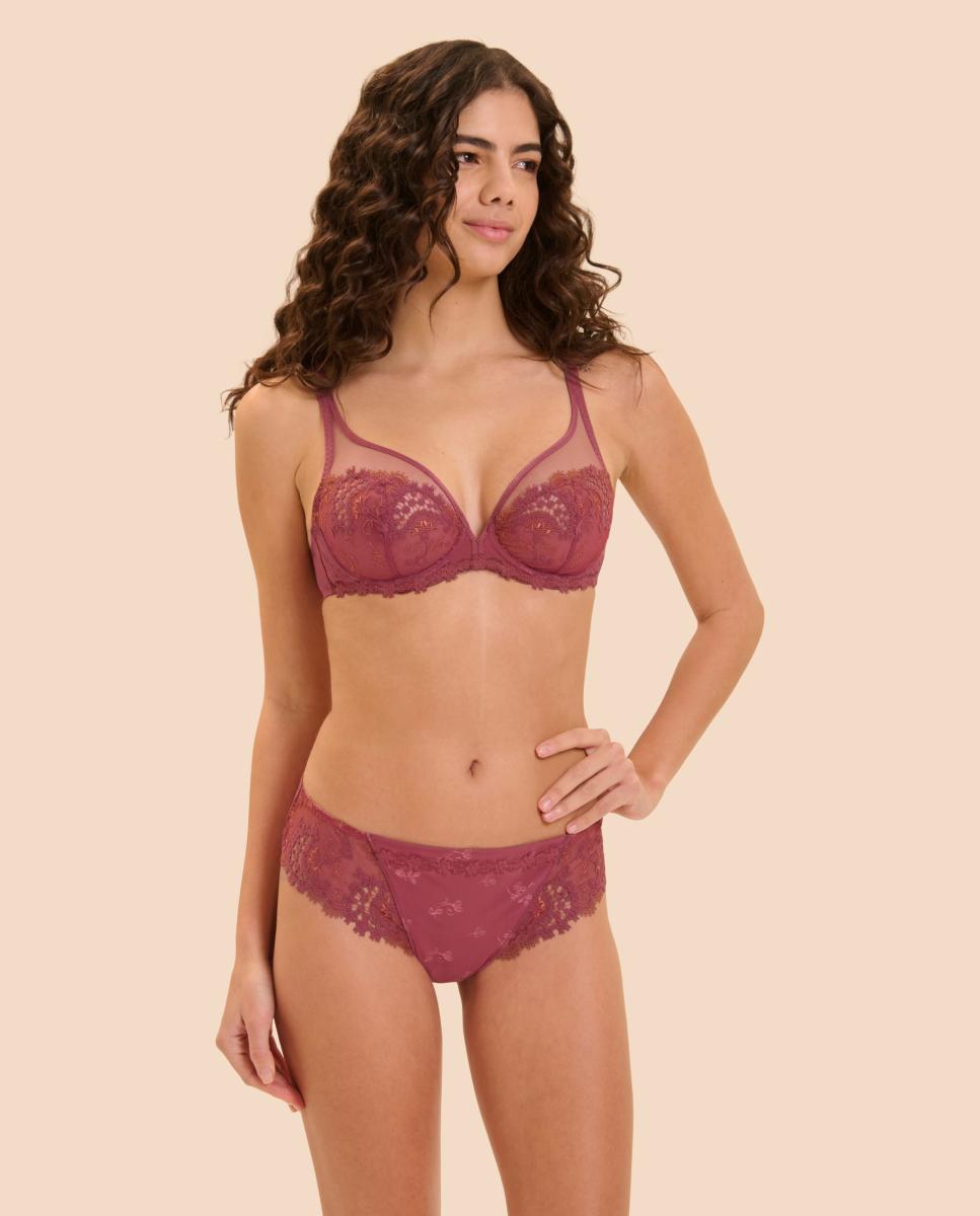 Soutien com Aros e Decote Profundo Rosa-10
