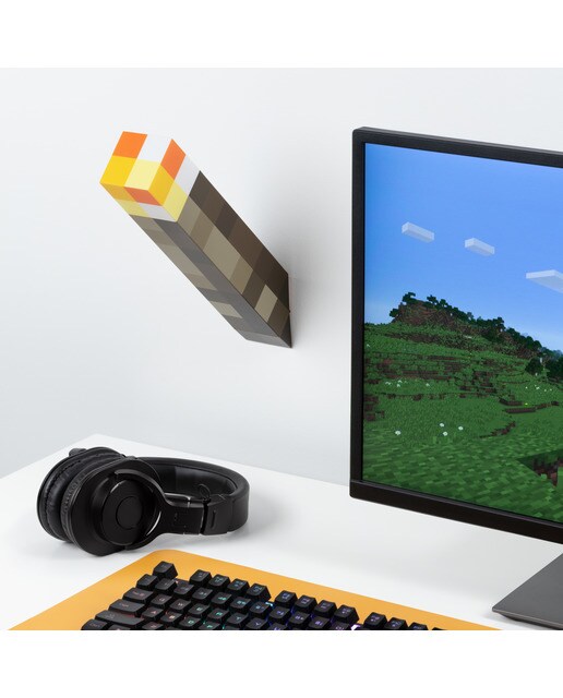 Candeeiro 3D Tocha para Mesa/Parede Minecraft 3